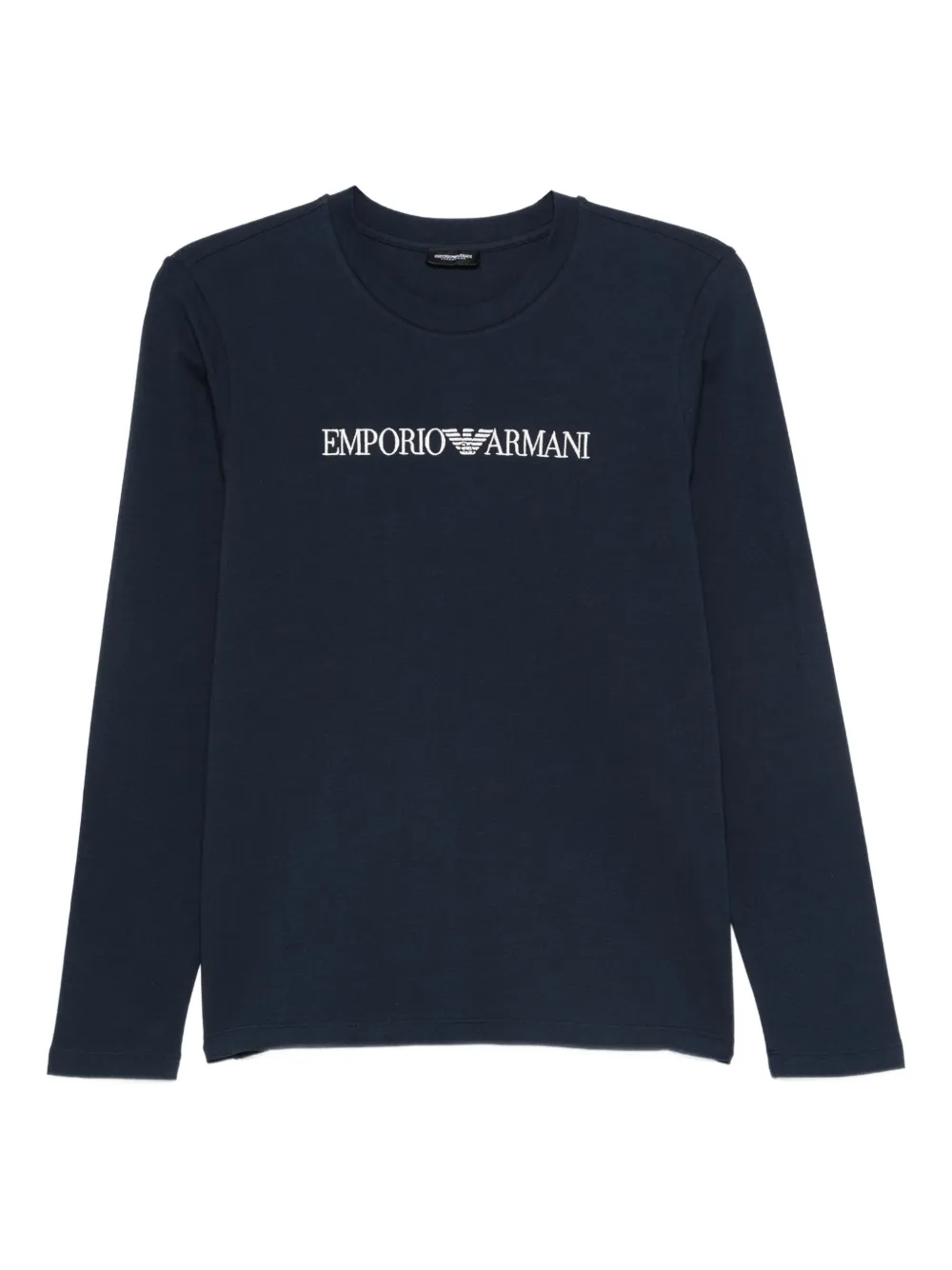 

Топ с длинными рукавами и вышитым логотипом EMPORIO ARMANI, синий