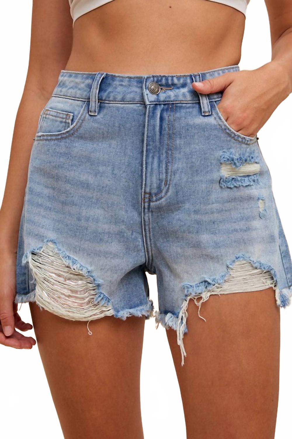 

Кэлеб Обрезанные джинсовые шорты в среднем дениме AnnieWear, Medium Denim
