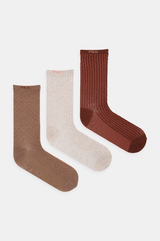 

3 пары носков Fila, коричневый