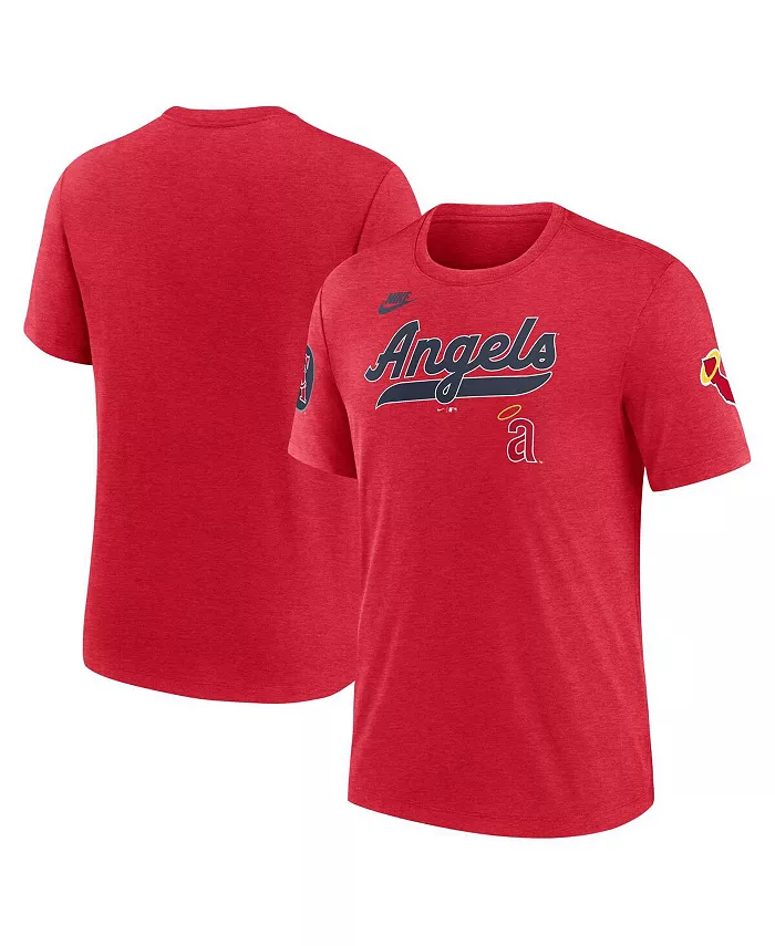 

Мужская футболка Heather Red California Angels из коллекции Cooperstown Collection, трикотаж из смесовой ткани Nike