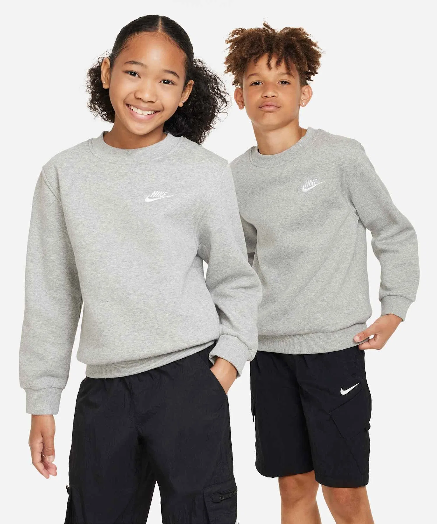 《В наличии комплект》 Детская флисовая толстовка Nike Sportswear Club / Детская флисовая толстовка Nike Sportswear Club FD3006-063 темно-серый меланж
