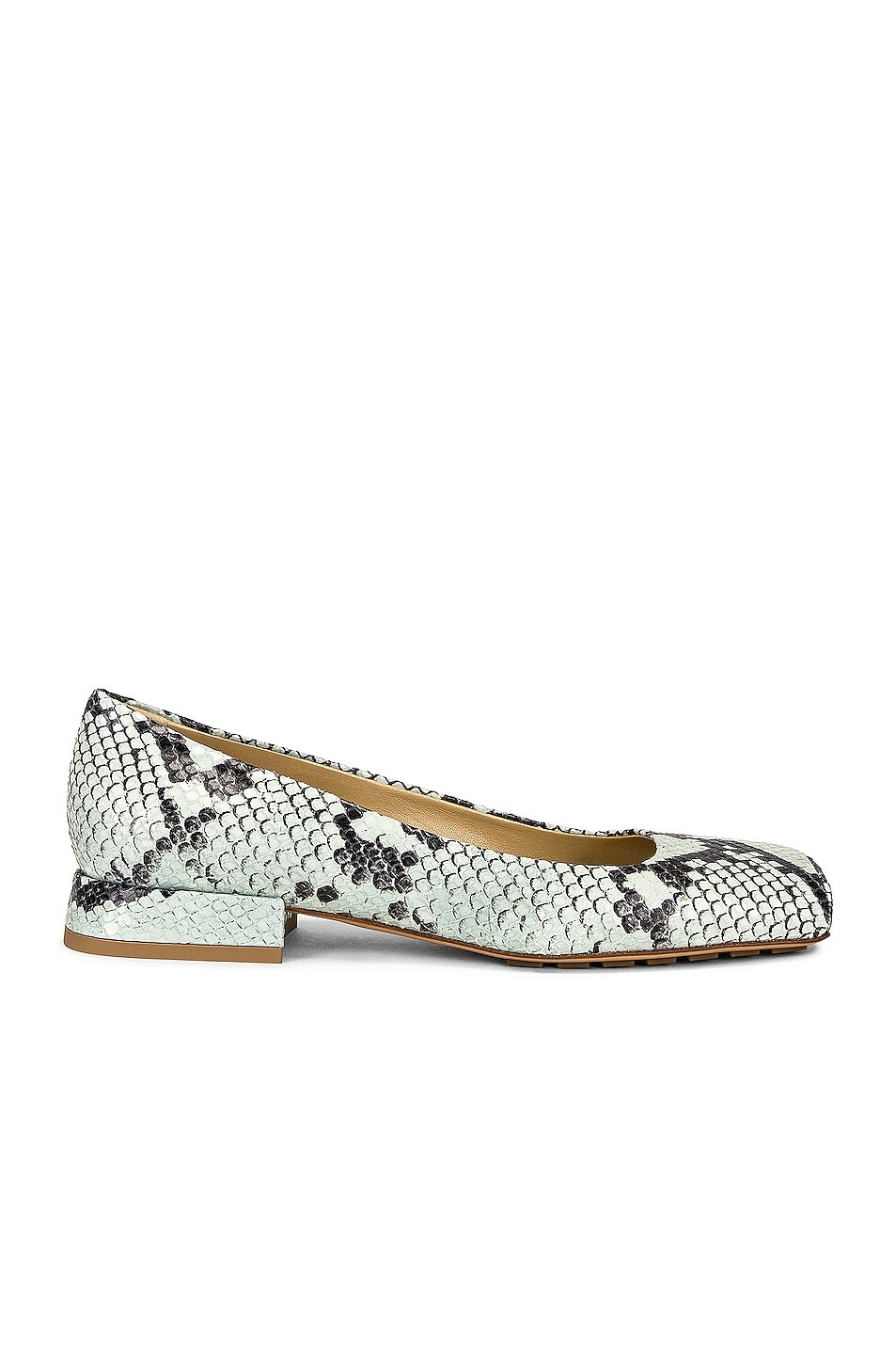 

Балетки Bottega Veneta Tower Square Toe Ballerina Flats, цвет Dew & Black
