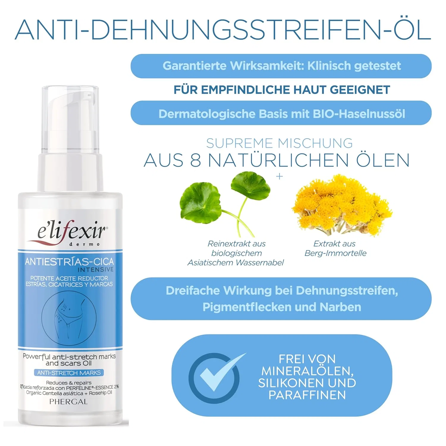 Интенсивное масло «CICA Anti-Stretch Mark Oil» против растяжек от Elifexir E'Lifexir — фото 3