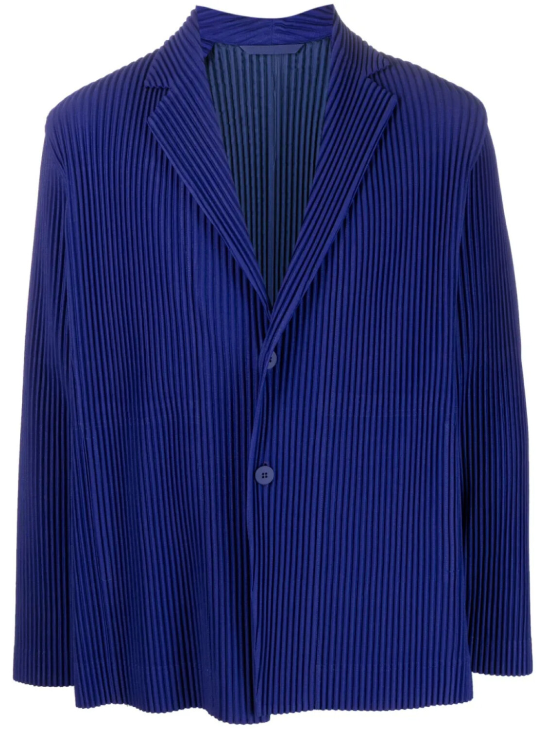 

Homme Plissé Issey Miyake однобортный пиджак в рубчик, синий