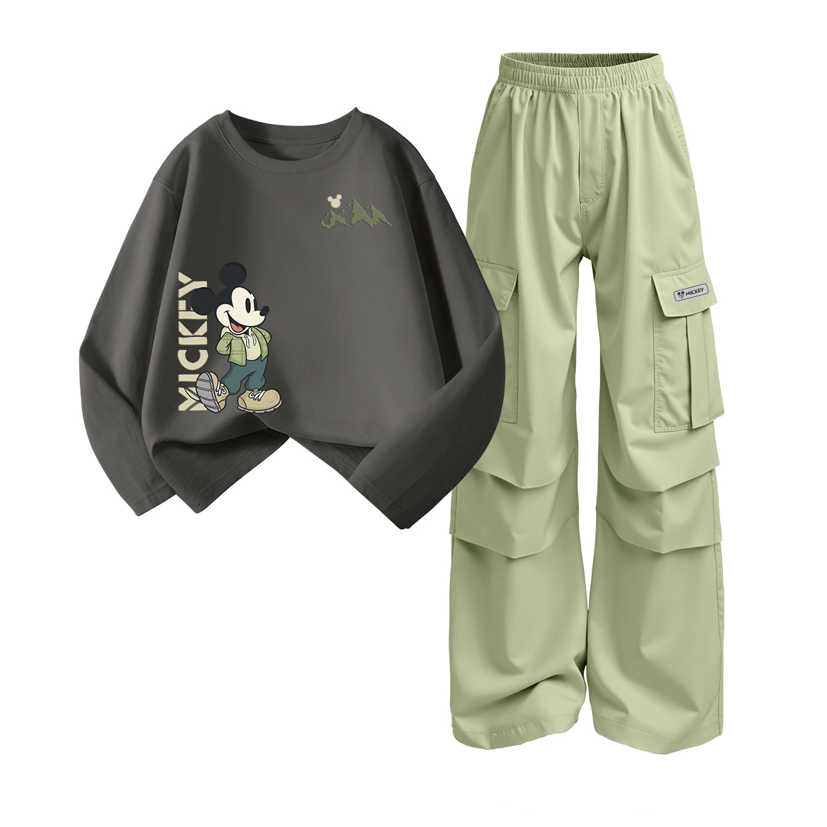 

Повседневная спортивная одежда для детей 3-7 лет Disney, серый/зеленый