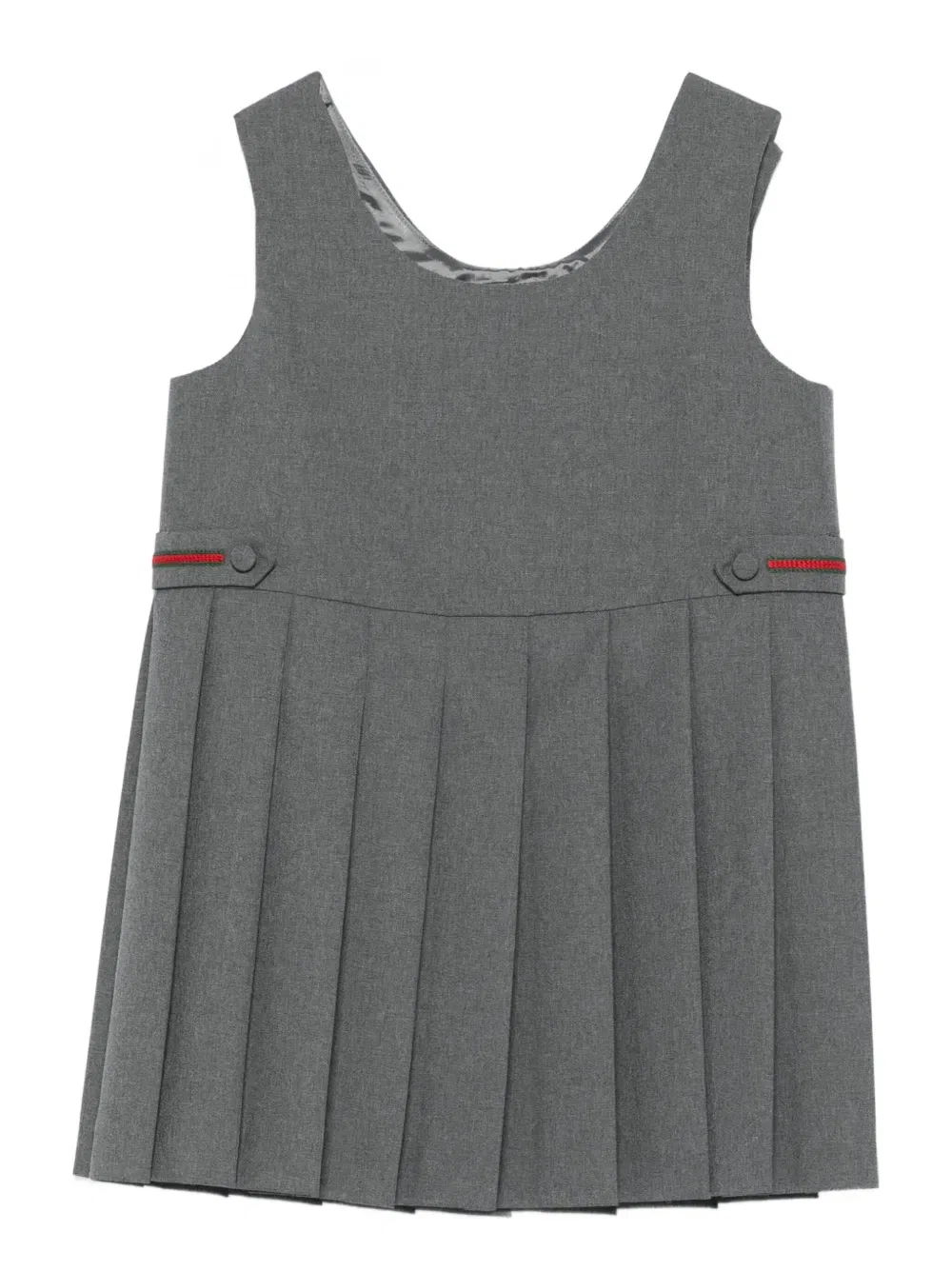 Плиссированное мини-платье Gucci Kids, серый