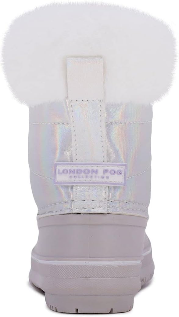 Ботинки LONDON FOG Girls Bell Court для холодной погоды с теплой подкладкой и защитой от снега, серебро — фото 3