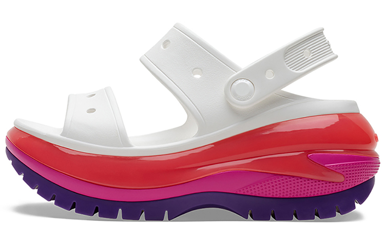 

Шлепанцы и сланцы Crocs Classic Mega Crush Sandal 'White Red Purple' Women's