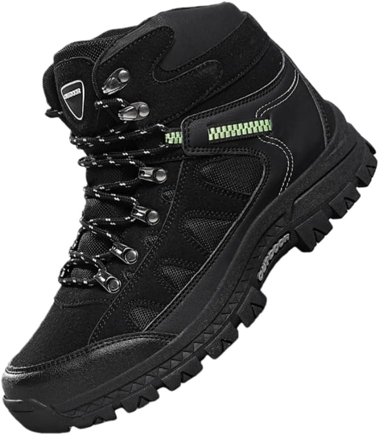 

Мужские повседневные туристические ботинки - водонепроницаемые, легкие, средней высоты, высокой голени, походные ботинки типа «борд», стильные и удобные туристические ботинки Fmshi, черный