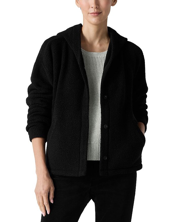 

Куртка свободного кроя с капюшоном Eileen Fisher, черный