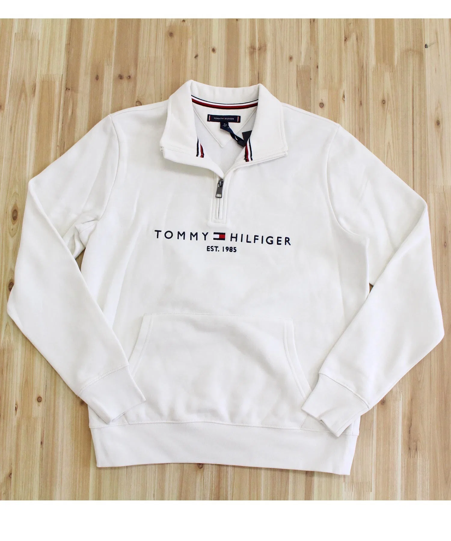 Толстовка с высоким воротником Tommy Logo, флисовая, с застежкой-молнией до середины груди. — фото 4