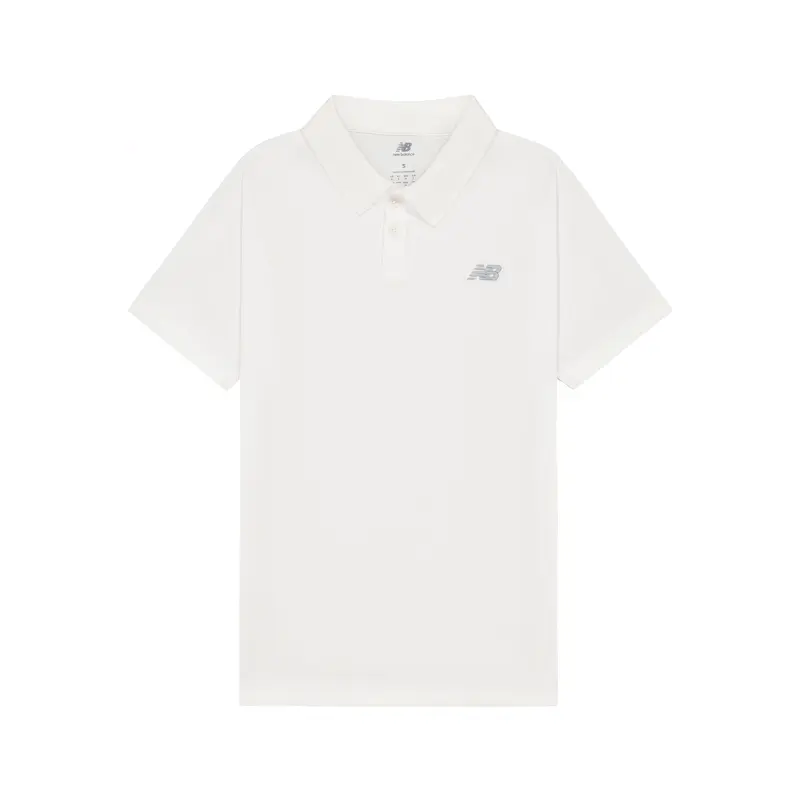 

New Balance Белая поло SS25 для мужчин, Белый, New Balance Белая поло SS25 для мужчин