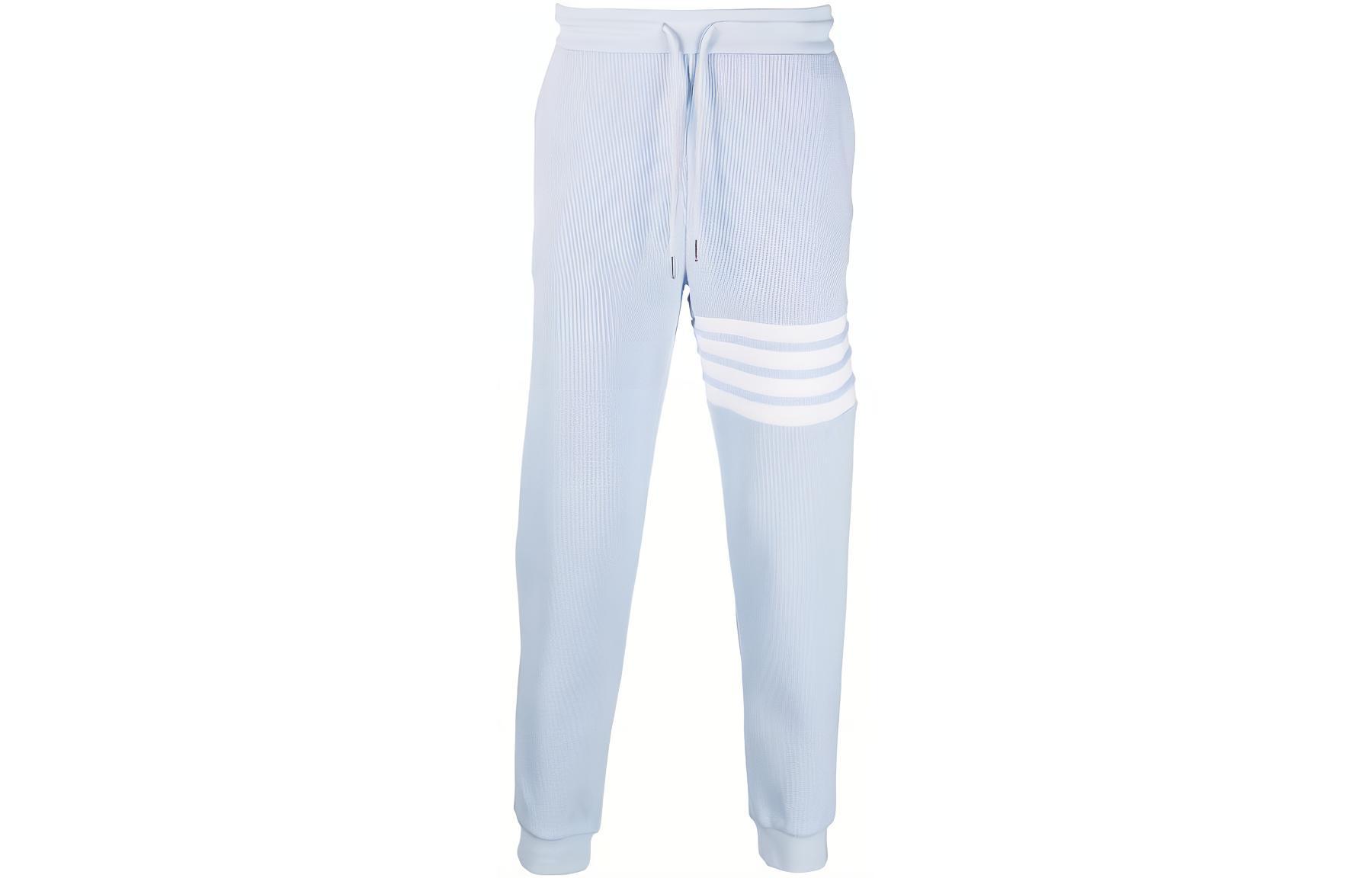 

Брюки-джоггеры на шнурке с 4 планками THOM BROWNE, светло-голубой