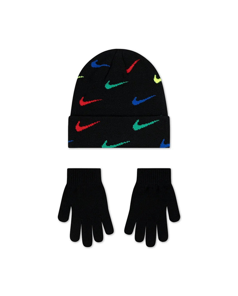 

Комплект шапка и перчатки Swoosh Repeat унисекс Nike, черный