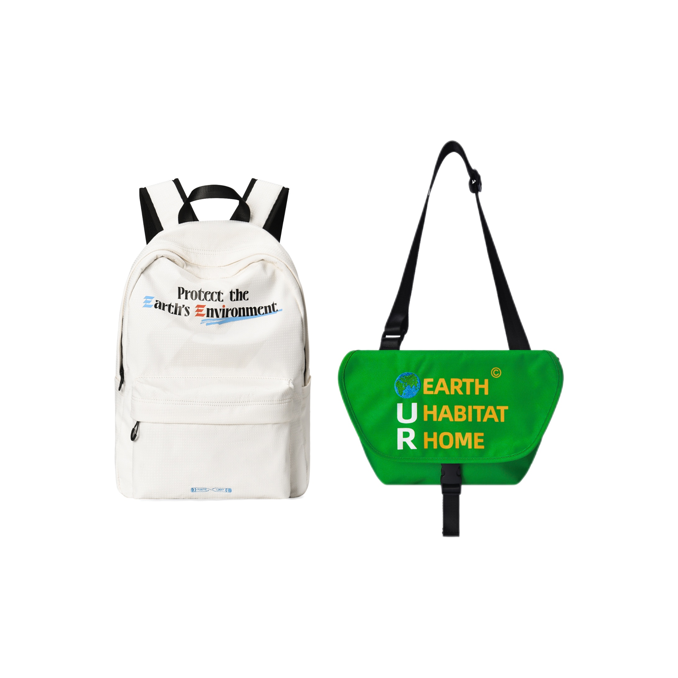 

FINITE LOOP Рюкзак из переработанных материалов FINITE LOOP унисекс белый, White+Crossbody 2