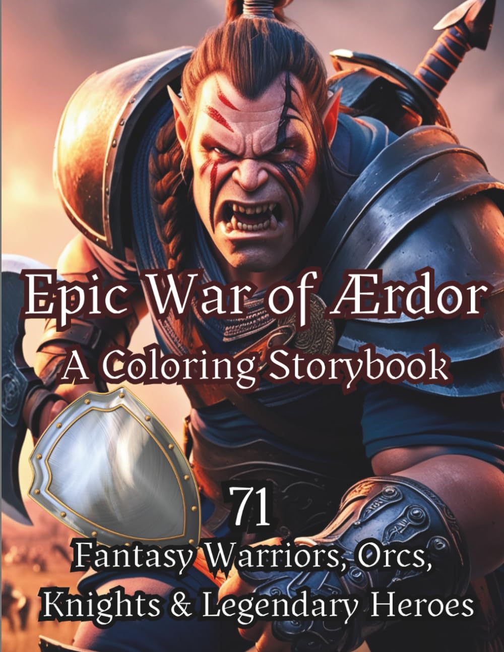 

Epic Battles of Ærdor: Orcs, Werewolves, Knights, and Legendary Heroes: Fantasy Warriors Coloring Book for Adults (Axel Libra Coloring Books) (Independently published)