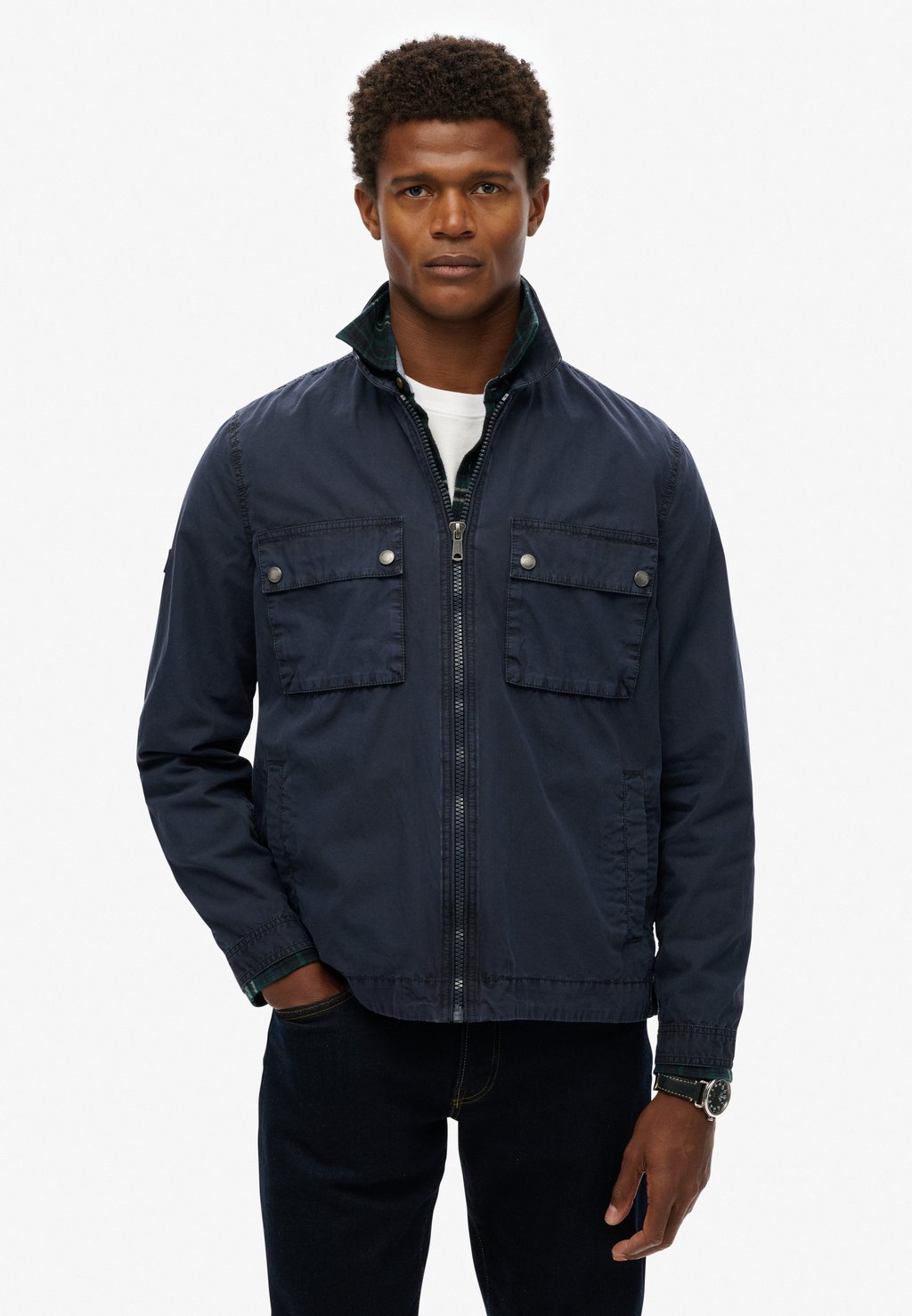 

Летняя куртка ESSENTIALS ZIP THROUGH Superdry, темно-синий