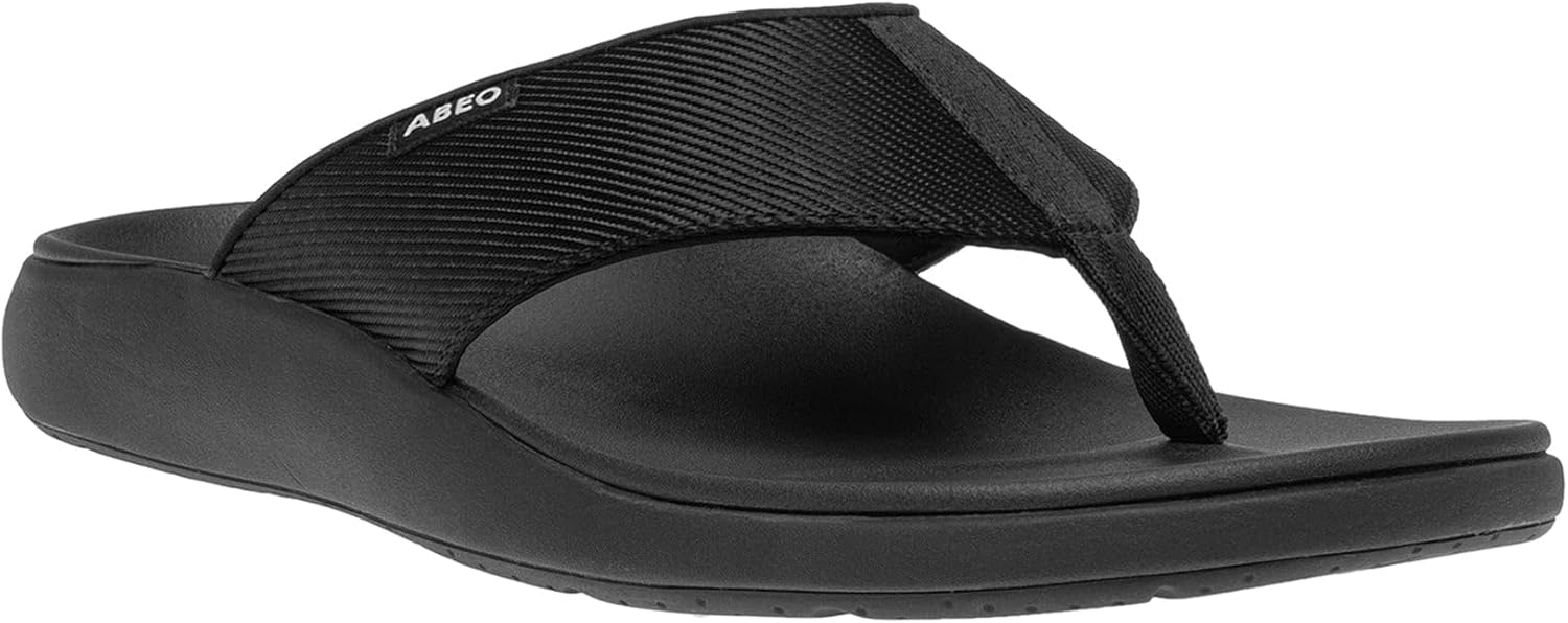 

Мужские шлепанцы ABEO Alpha, Ортопедические сандалии, Поддержка высокой арки, Сандалии для облегчения плантарного фасциита, Встроенная подушка для плюсневой области при боли в передней части стопы, черный