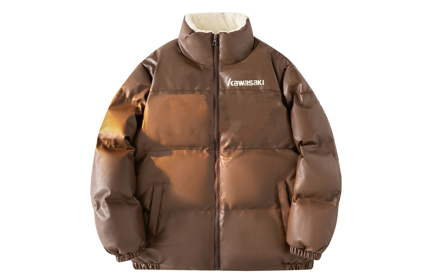 

Пуховая куртка унисекс, с воротником-стойкой, умеренно утепленная Kawasaki, коричневый (basic)