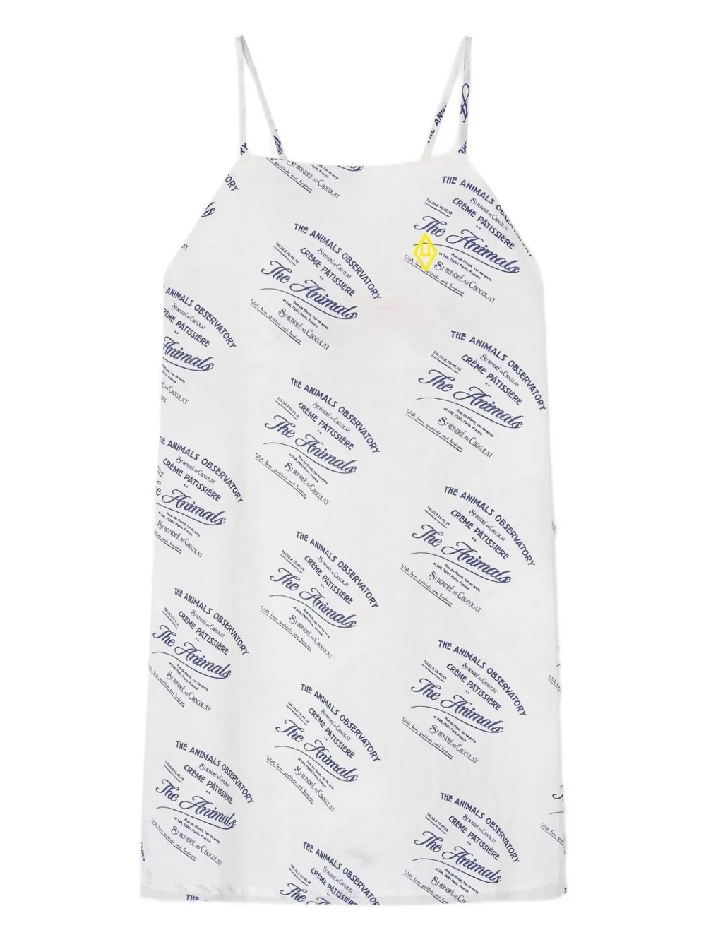 

Платье с принтом на тонких бретелях от Patisserie Marten The Animals Observatory, белый