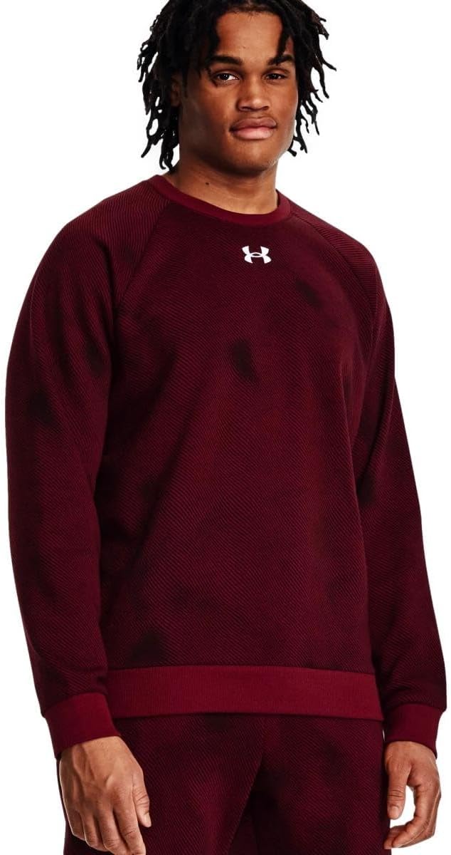 

Under Armour мужская толстовка Rival Fleece Printed Crew, (600) Dark Maroon/White