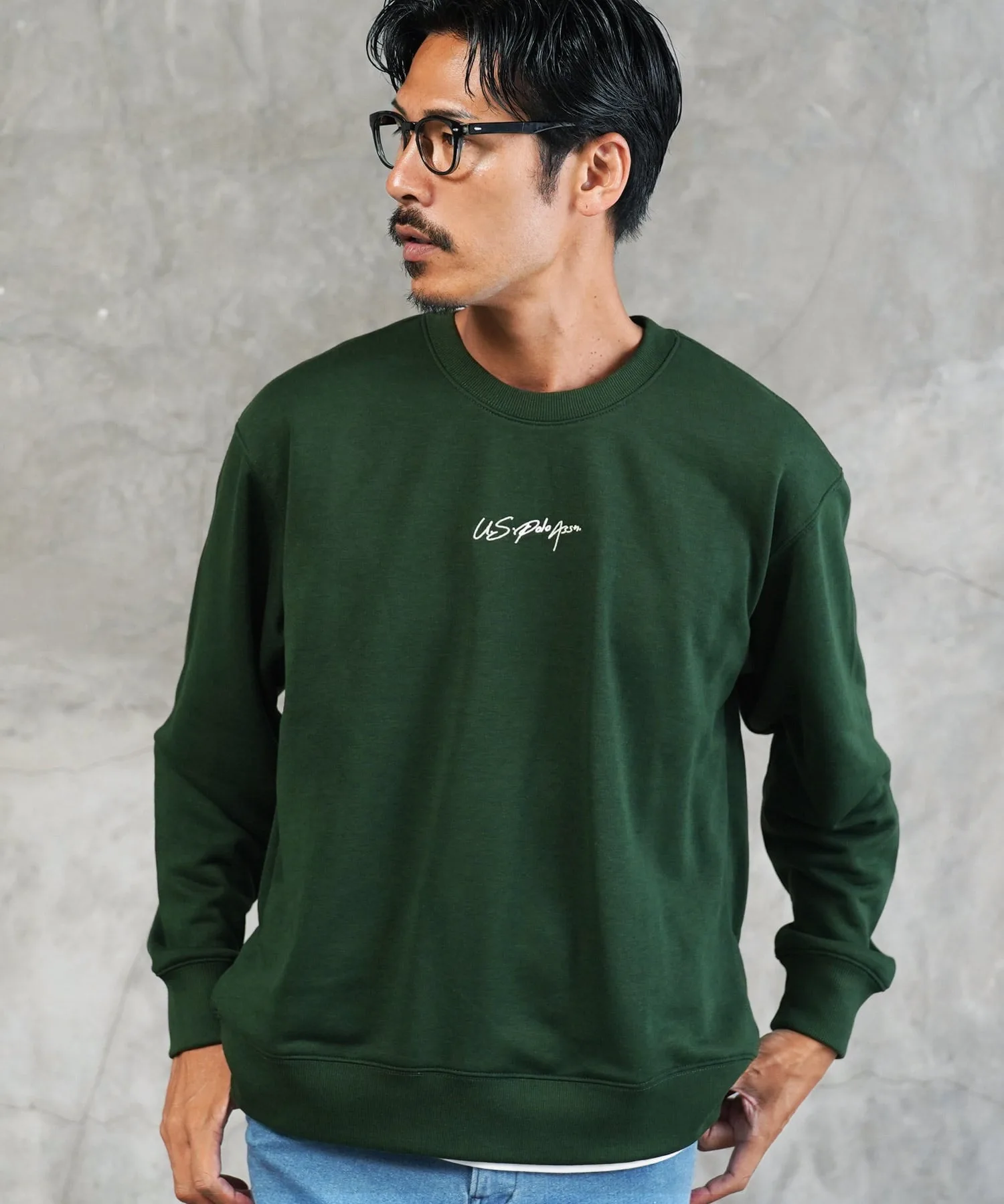 Свитшот с круглым вырезом, US.POLO ASSN. U.S. Polo Assn., c Green