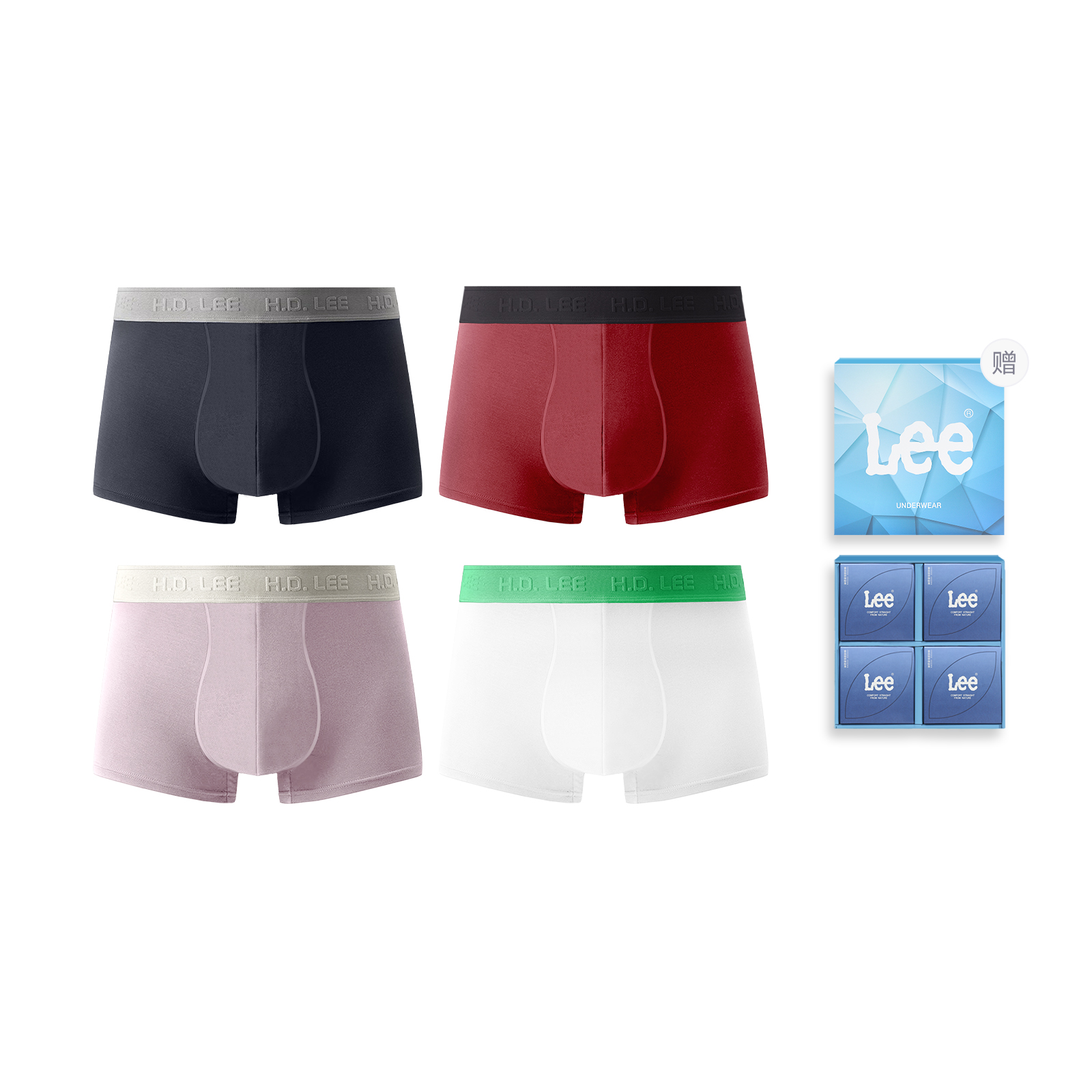 

Подарочные боксы Galaxy Underwear для мужчин, набор из 4 штук Lee, темно-серый