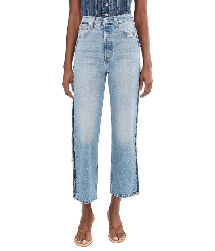 Джинсы с высокой талией прямые Ribcage Ankle Deconstructed Levi's Premium, Free Lunch