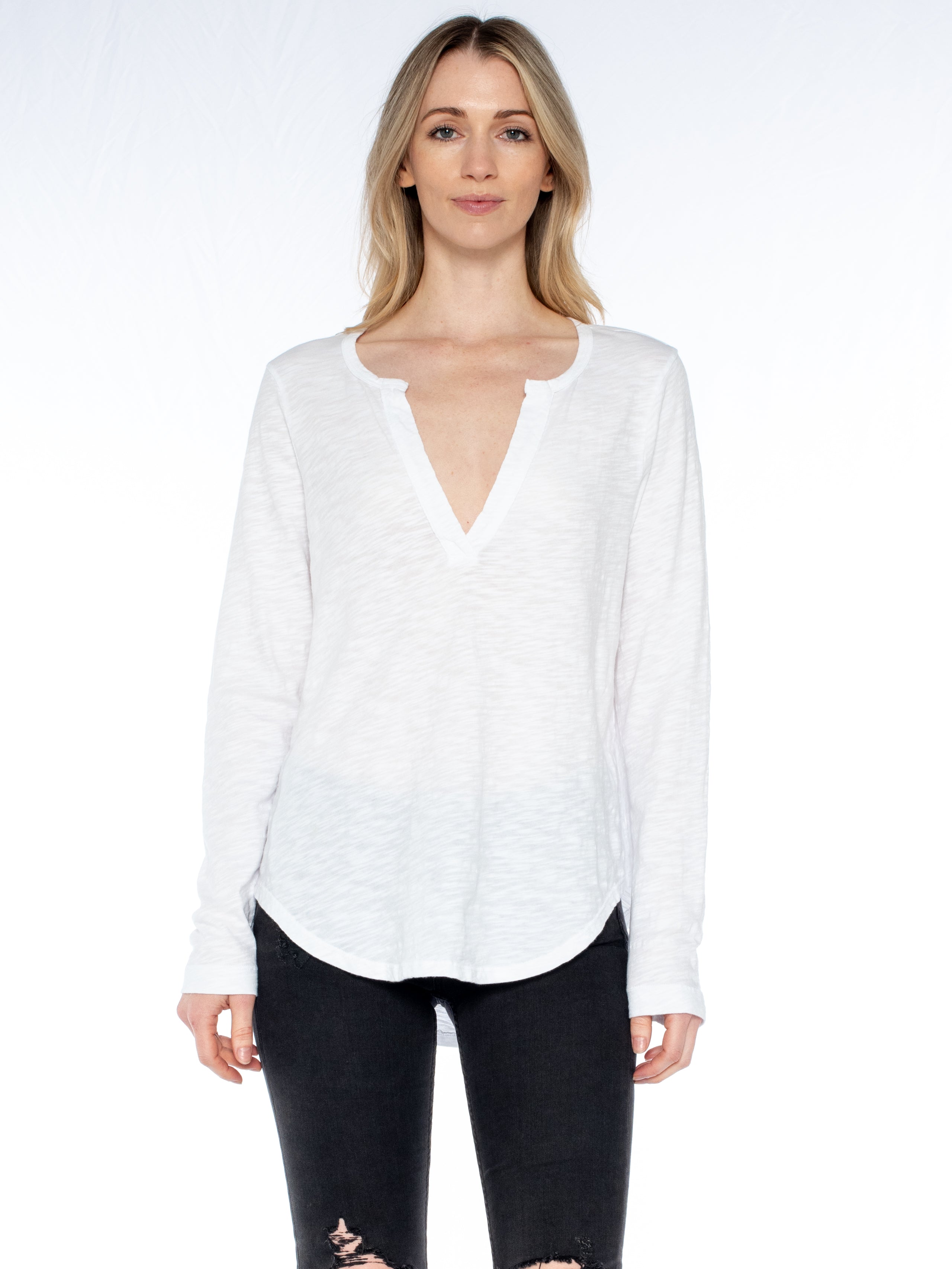 

Рубашка с разрезом на горловине L/S Wilt, белый