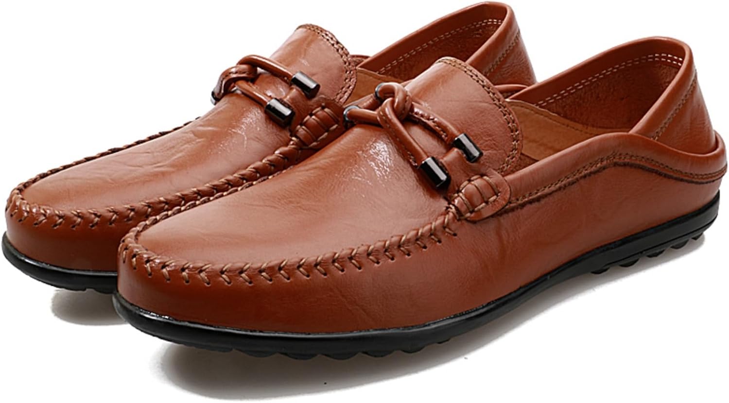 

Мужские стильные лоферы-слипоны, имитация кожи, лоферы с декоративными металлическими элементами, удобная повседневная обувь для ежедневного ношения и офиса Khwfjas, коричневый