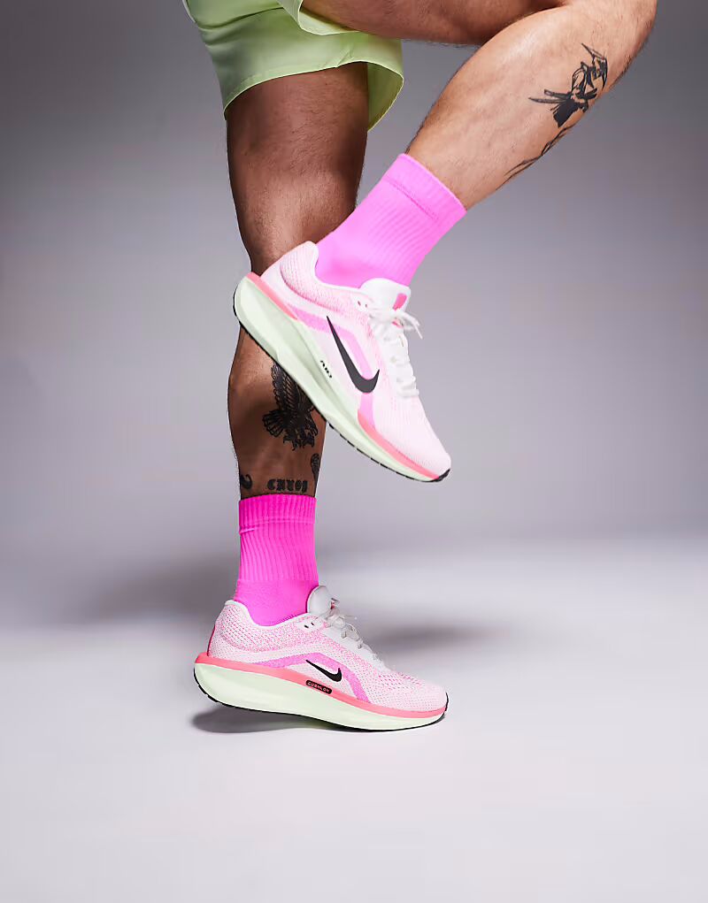 

Кроссовки Nike Running Air Winflo 11 розового и лаймового цветов