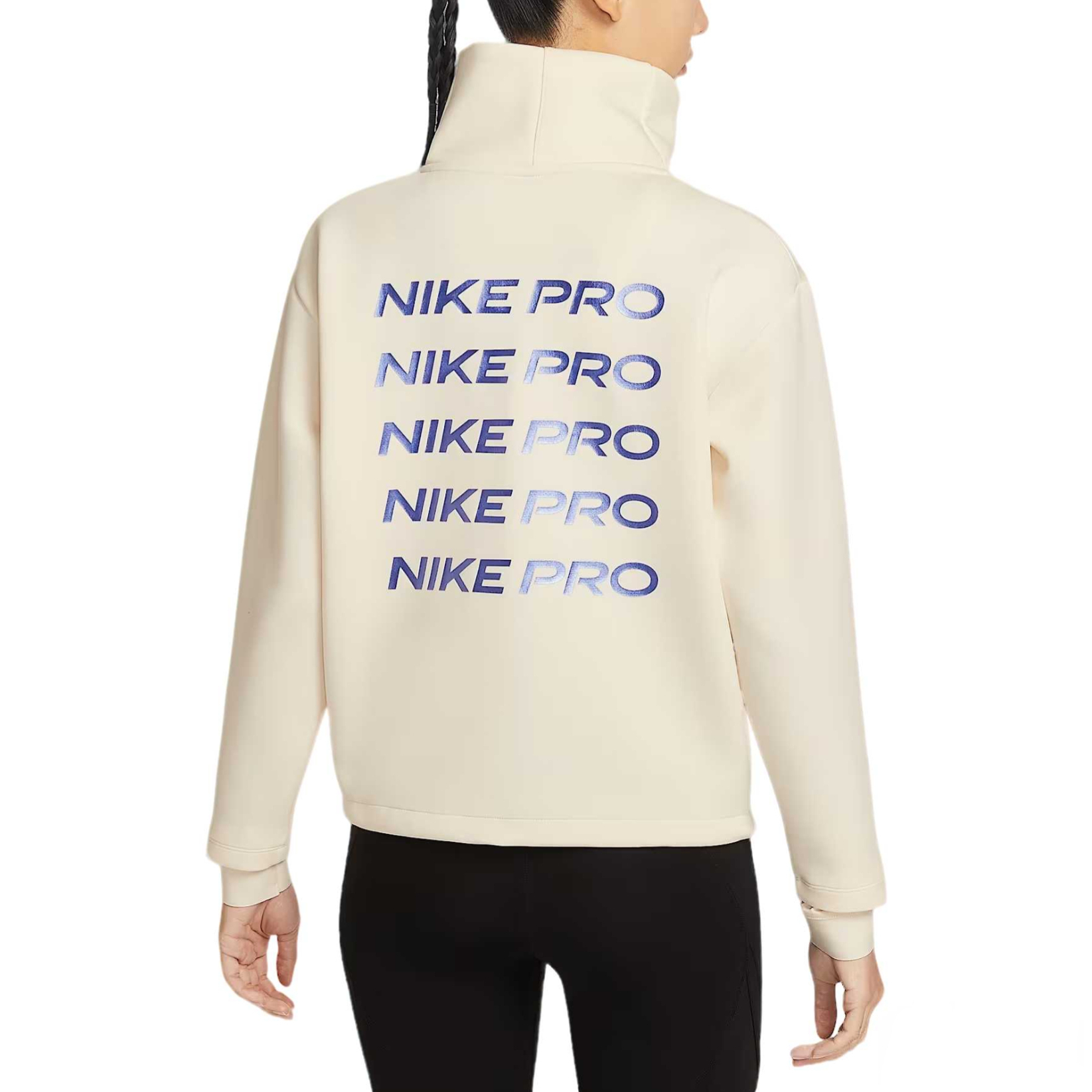 Nike Pro Sweatshirts Женская водолазка светло-слоновой кости белый Moderate Others — фото 3