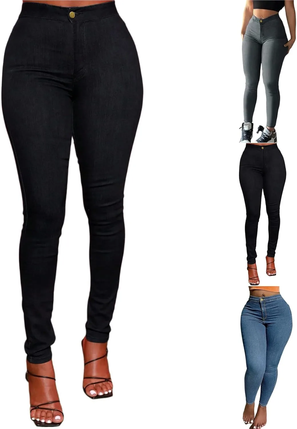 

Скинни джинсы для женщин Curvy Butt Lifting High Waisted Stretch tobchonp