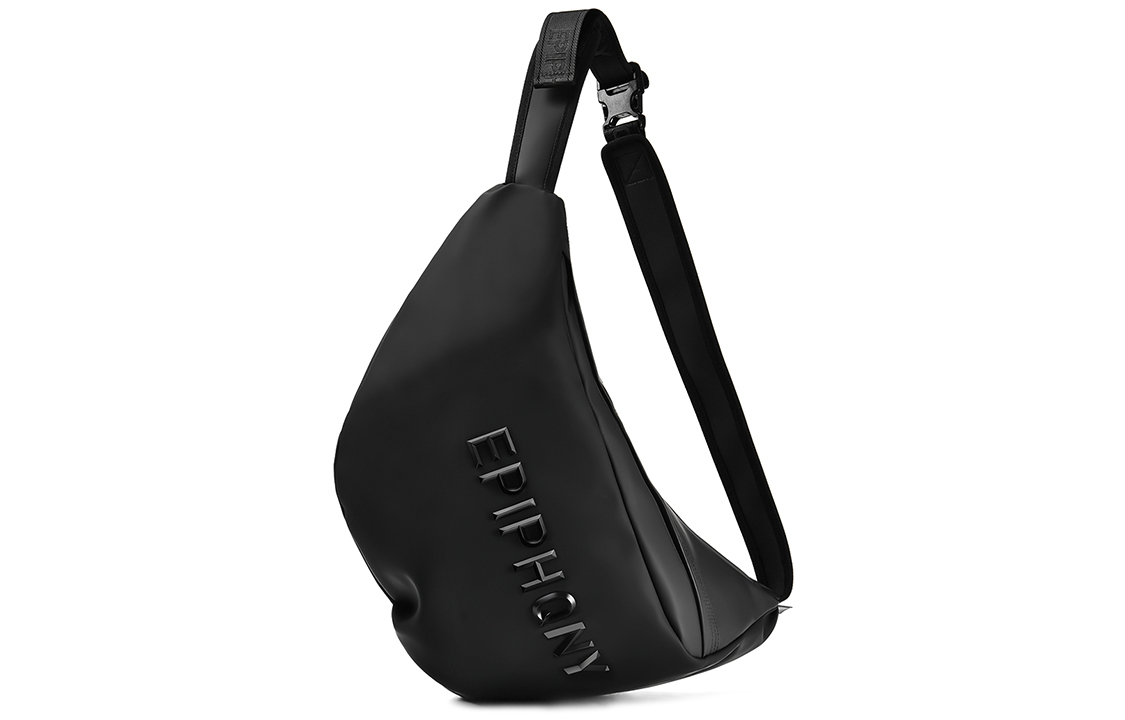 

Кожаная искусственная сумка хобо, монашка, через плечо, на плечо унисекс черная EPIPHQNY, средний размер