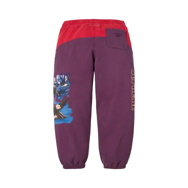Спортивные штаны Supreme x MM6 Maison Margiela Eagle, фиолетовый цвет — фото 2