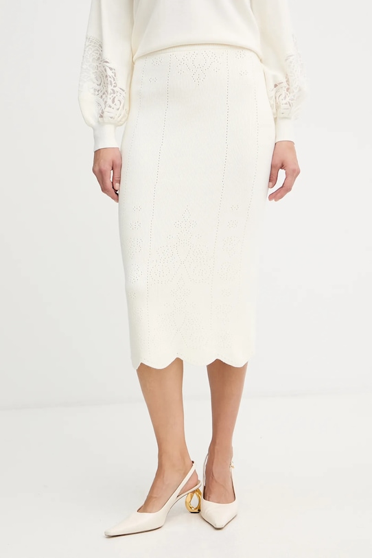 

Юбка из смесовой шерсти Twinset, бежевый