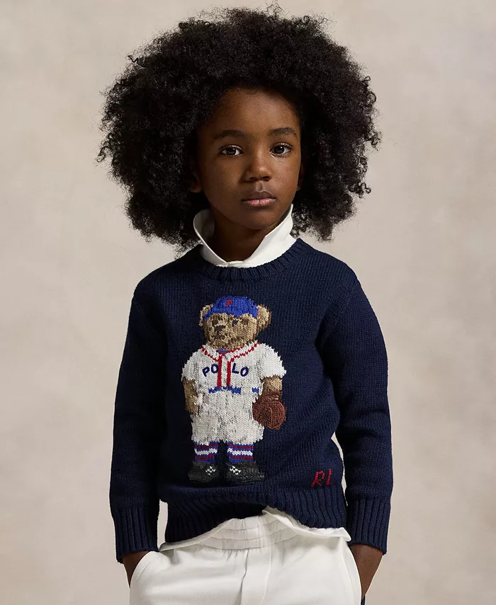 

Детский хлопковый свитер с медвежонком Polo для мальчиков Polo Ralph Lauren, синий
