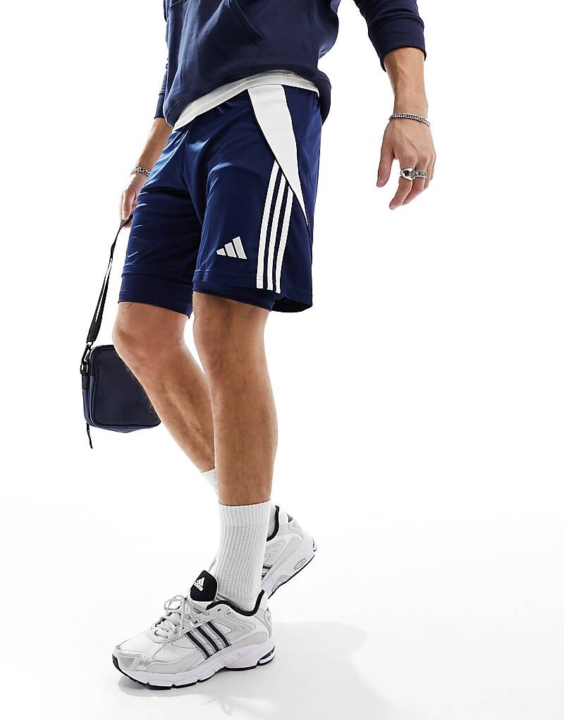 

adidas – Tiro 24 – синие шорты 2-в-1