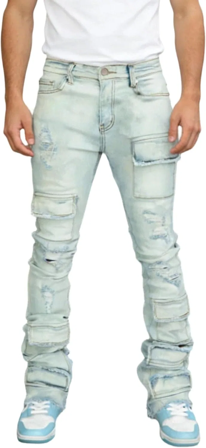 Джинсы с потертостями Light Blue