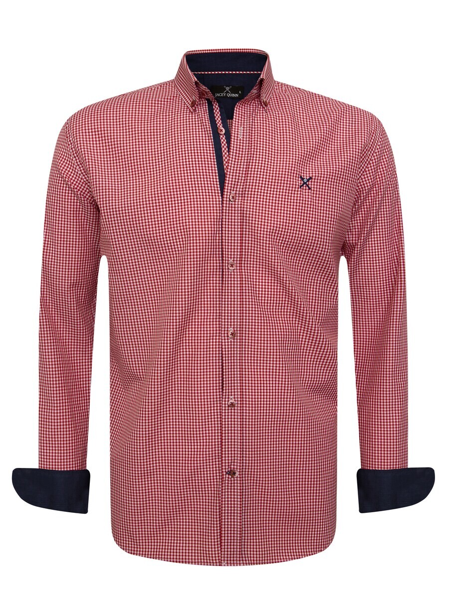 

Клетчатая рубашка Jacey Quinn Regular fit Button Up Shirt, красный