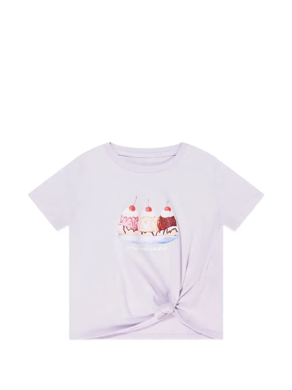 Футболка с графическим принтом и узлом Abercrombie Fitch Kids, фиолетовый