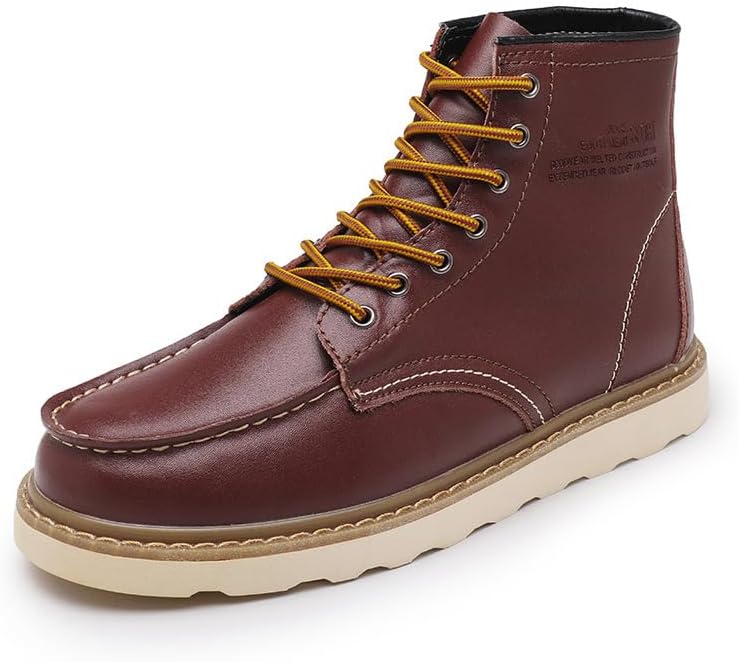 

Мужские легкие повседневные ботинки Hhhchpm на шнуровке, повседневные кроссовки и туфли для мужчин, мотоциклетные ботинки для мужчин, бордовый