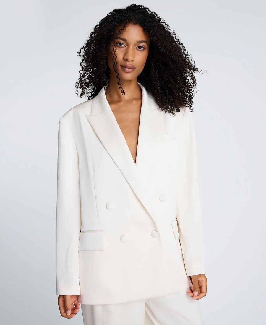 

Женский атласный двубортный жакет в стиле бойфренд Kenneth Cole, Oyster