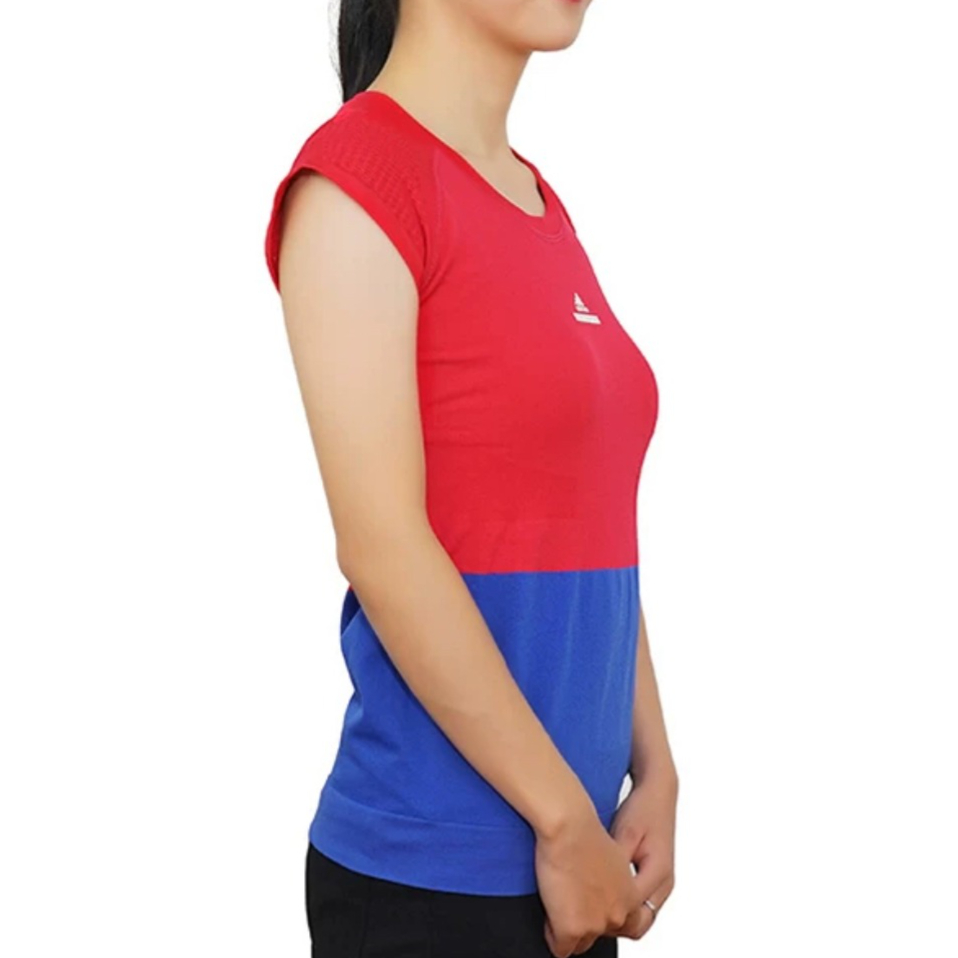 

Футболка теннисная женская красно-синяя Adidas