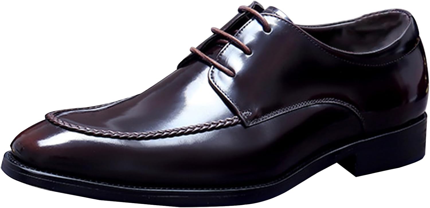 

Мужские глянцевые туфли из натуральной кожи, дерби на шнуровке, элегантные формальные туфли ручной работы, свадебные туфли для вечеринки Hlasmspe, коричневый