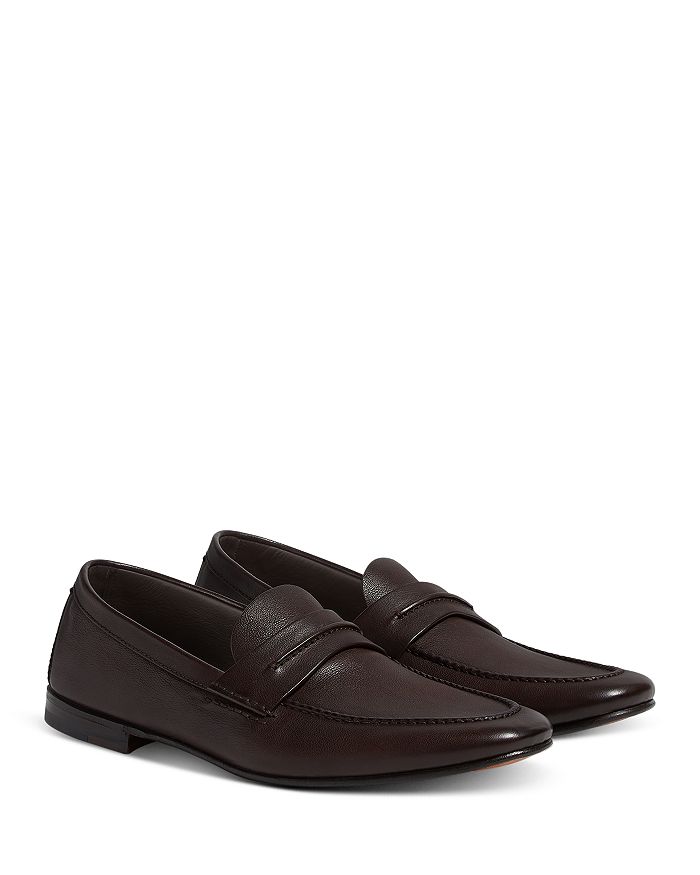 

Мокасины из натуральной зернистой кожи ZEGNA, коричневый