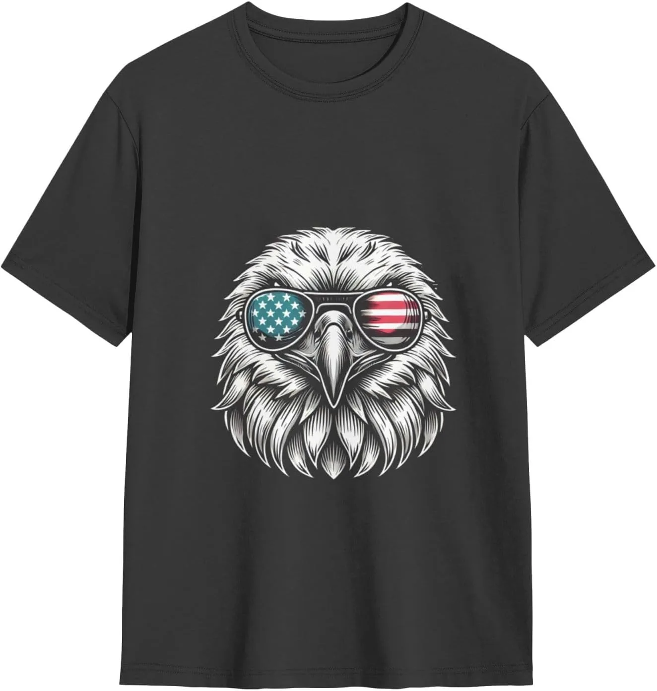 

Футболка Unisex Classic Cotton Crew Neck с принтом Bald Eagle в Sunglasses Shudianhkqwe