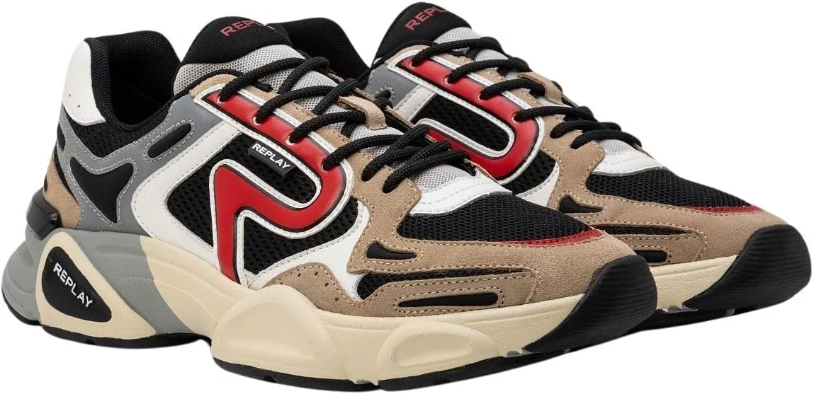 Кроссовки Replay Herren Gms9m .000.c0002tSneaker, 3323 Beige Black Red