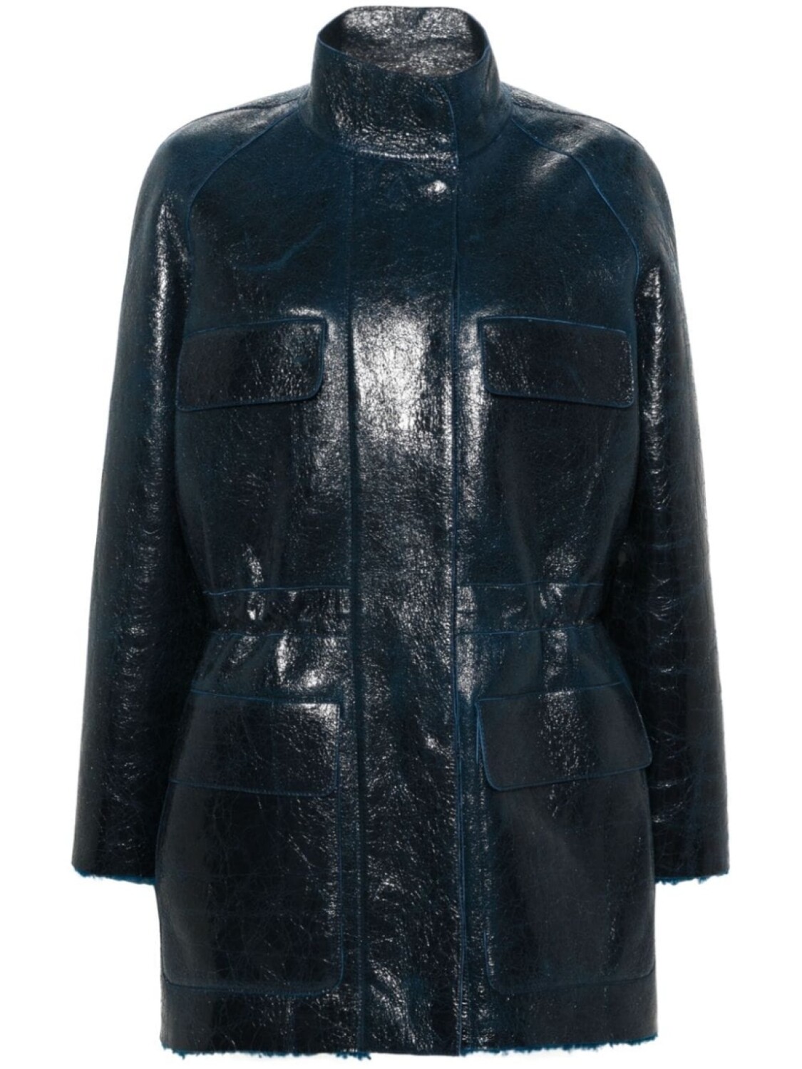 

FENDI кожаное пальто, синий