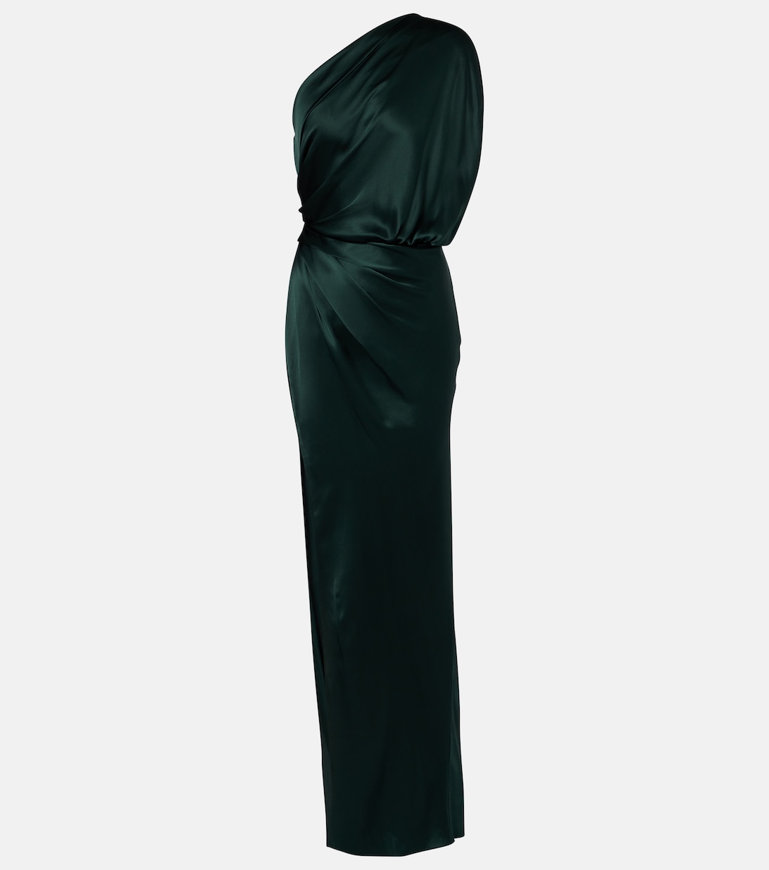 

Платье из шелкового атласа с драпировкой The Sei, Hunter